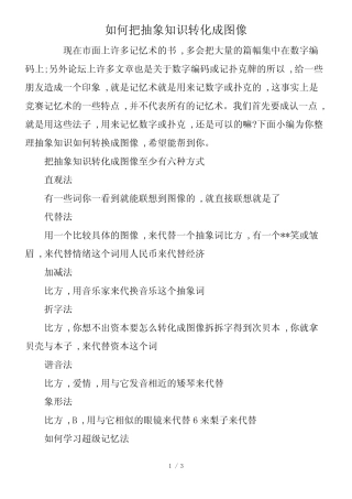 如何把抽象知识转化成图像