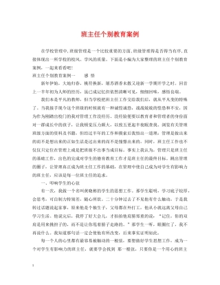 班主任个别教育案例 