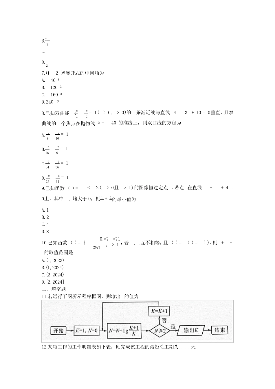 2023年江苏省职教高考模拟试题一 _第2页
