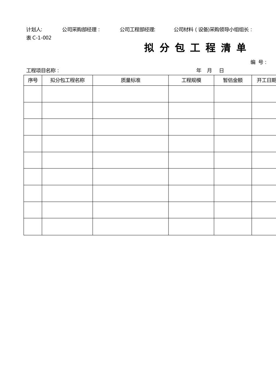 招标采购管理表格汇编精选文档_第3页