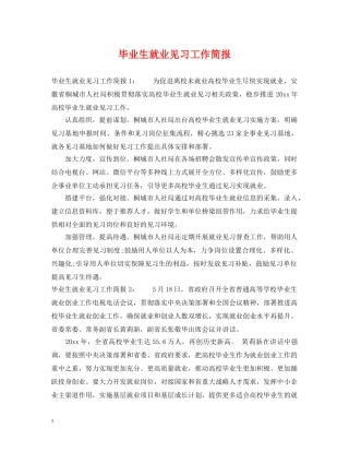毕业生就业见习工作简报 