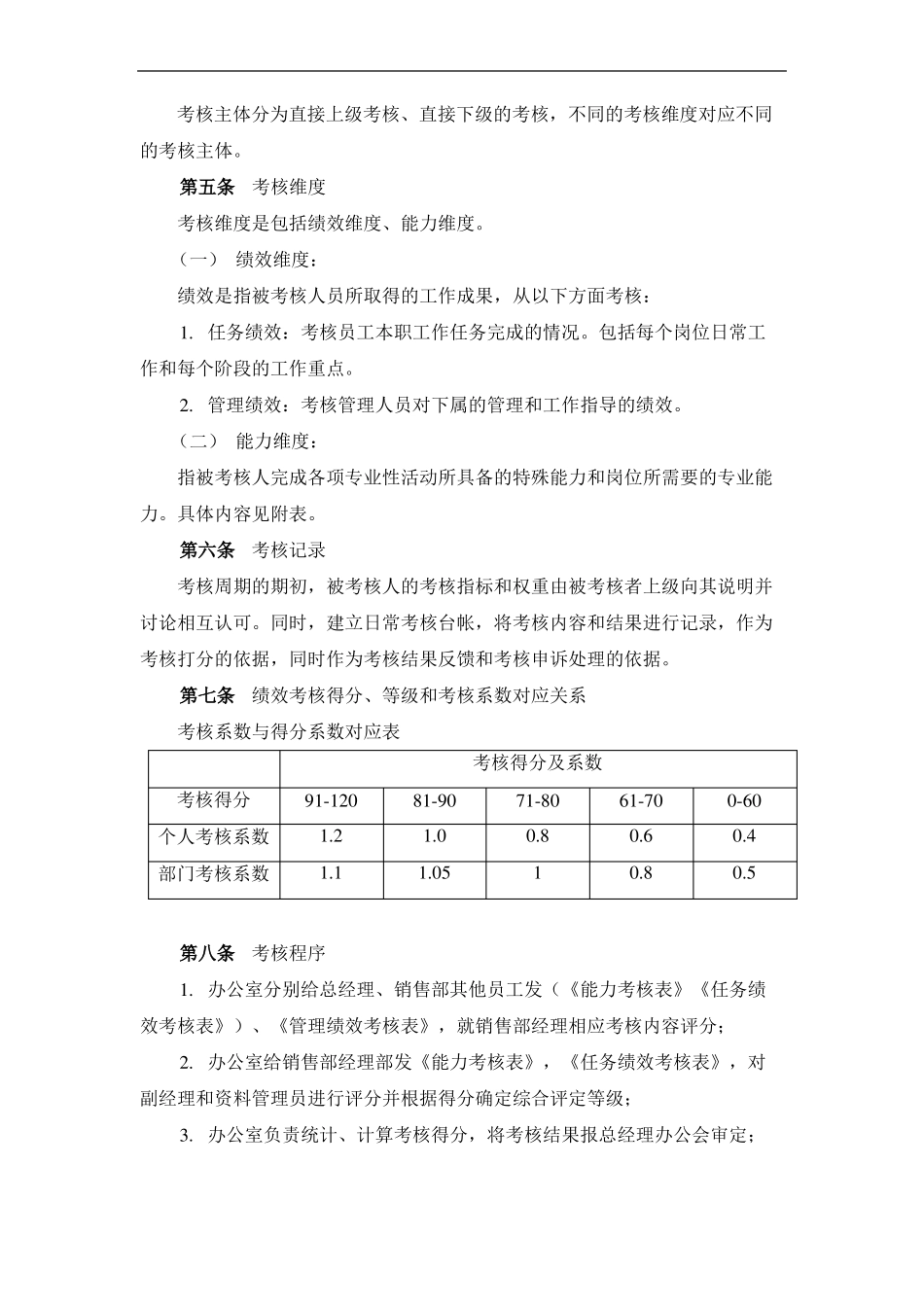 销售部-考核管理制度精选文档_第2页