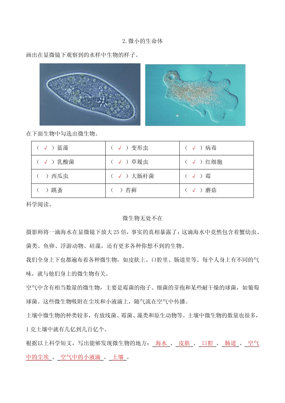 2022年新苏教版科学五年级下册学生活动手册答案(超全) _第2页