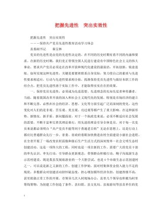 把握先进性　突出实效性 