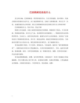 巴西铁树花语是什么 