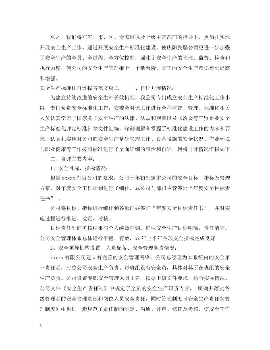 安全生产标准化自评报告范文精选 _第3页