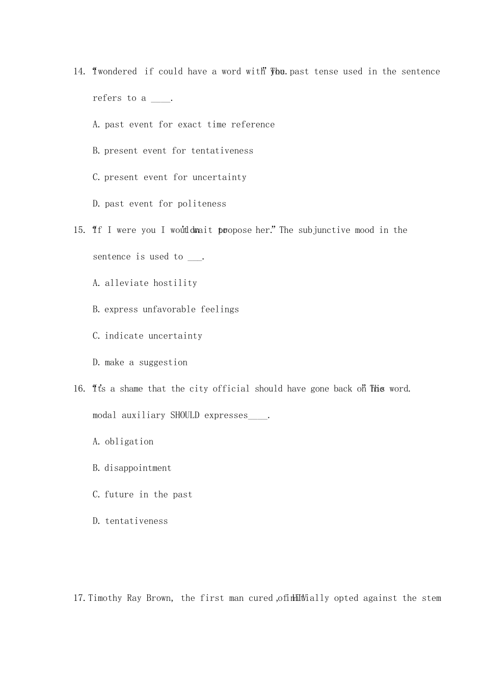 2023年专四真题语言知识 _第2页