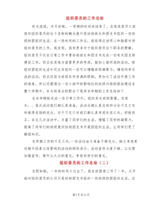 组织委员的工作总结5篇