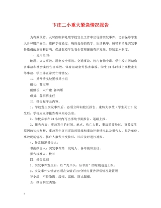 卞庄二小重大紧急情况报告 