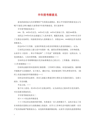 半年度考察意见 