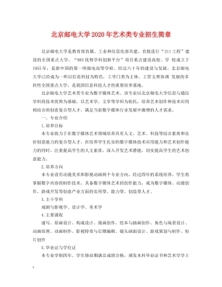 北京邮电大学2024年艺术类专业招生简章 