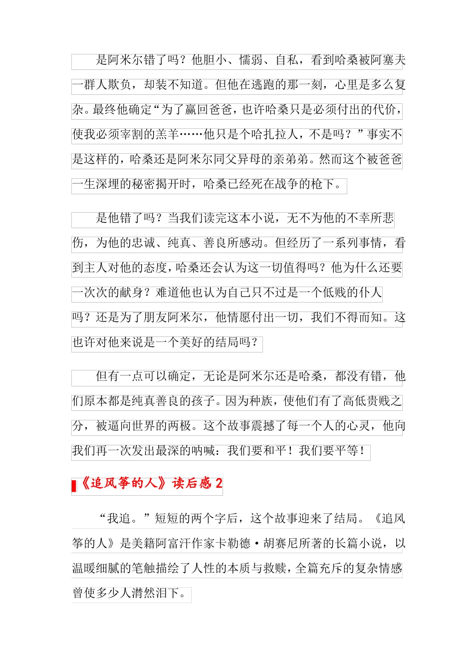 追风筝的人读后感精选10篇_第2页