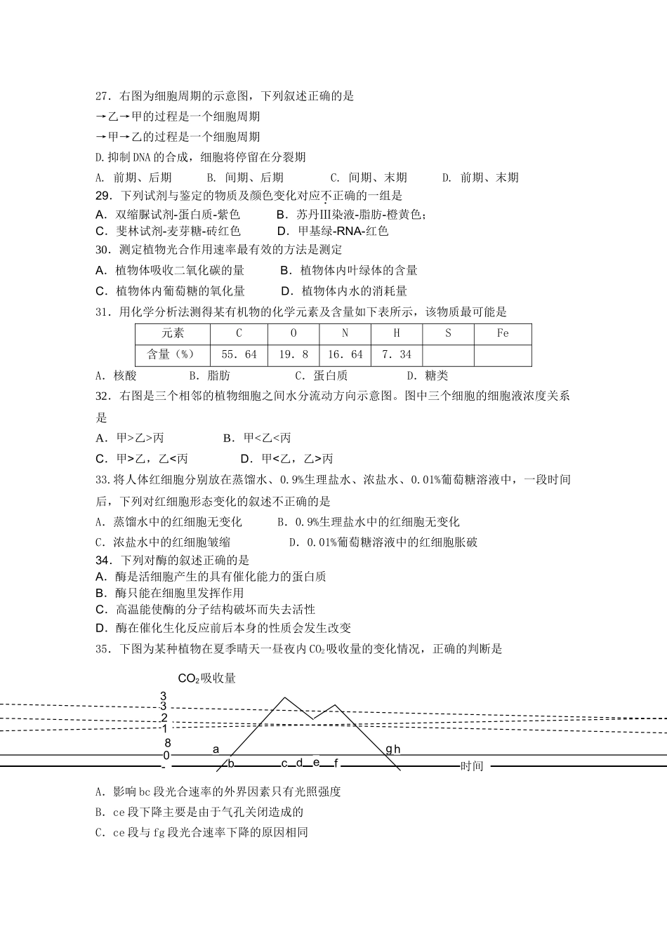 北京市京源学校1011高二生物上学期期中考试新人教版会员独享 _第3页