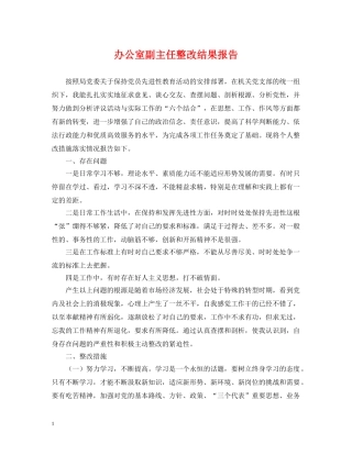 办公室副主任整改结果报告