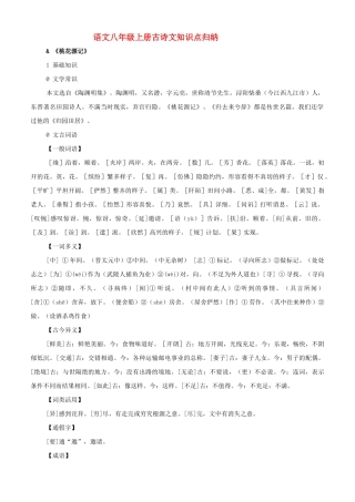八级语文上册 古诗文知识点归纳 人教新课标版