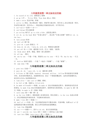 八级英语下册 知识点总结 冀教版