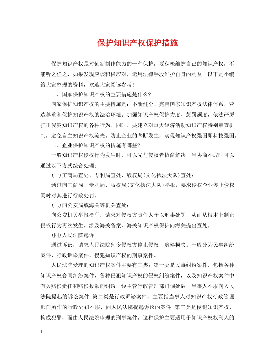 保护知识产权保护措施_第1页