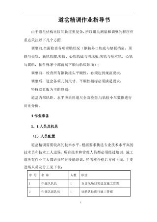 道岔精调作业指导书