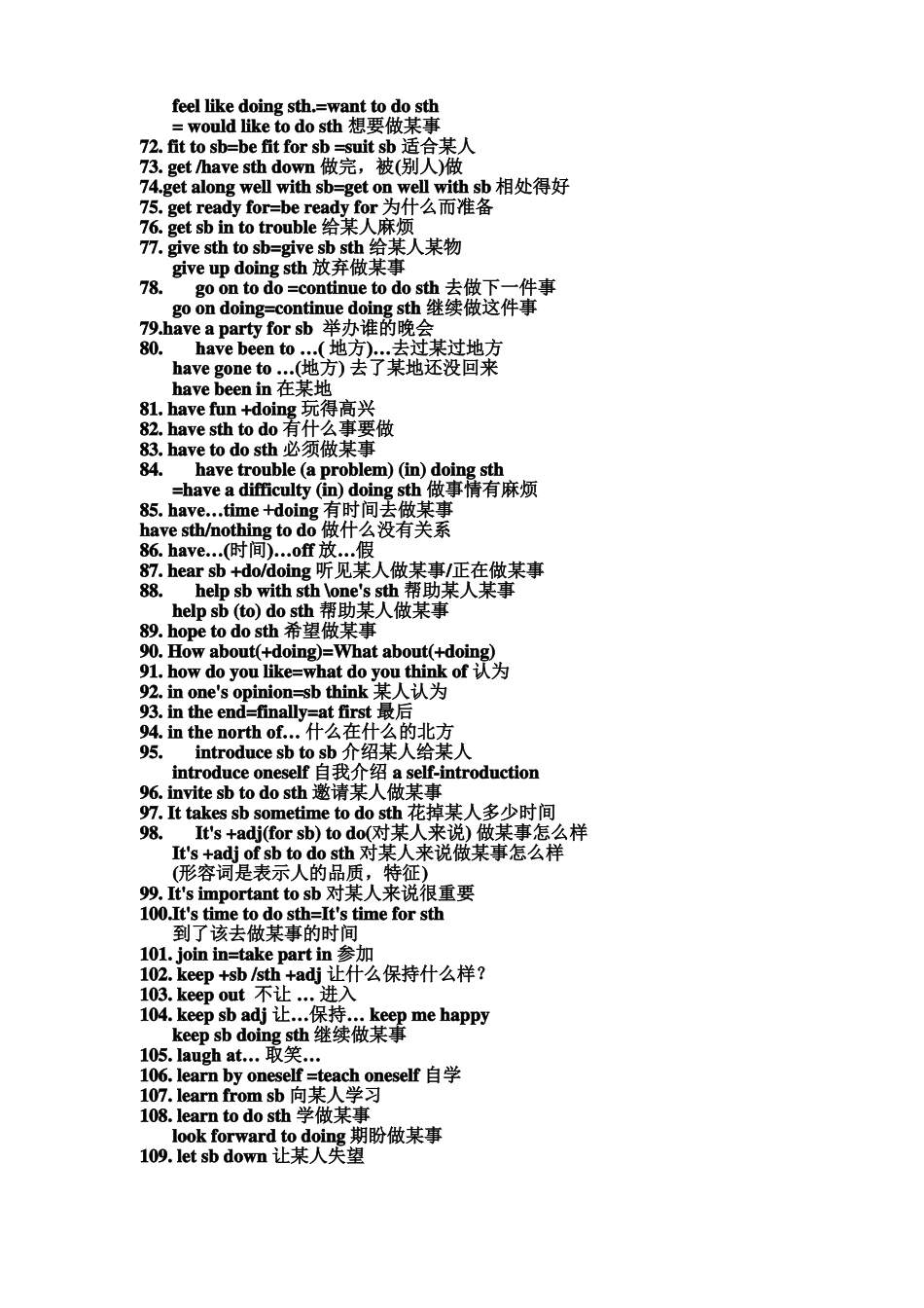 初中英语语法及固定搭配附综合练习题含答案_第3页