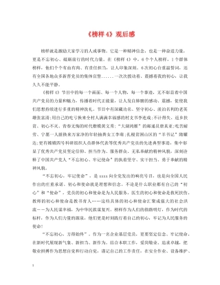 《榜样4》观后感