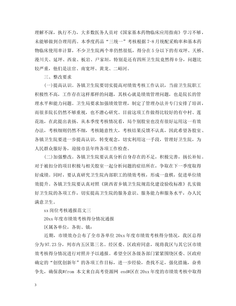 xx岗位考核通报_第3页