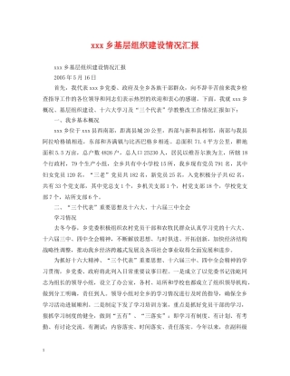 xxx乡基层组织建设情况汇报