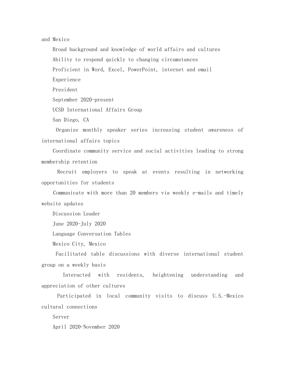 WTO商务助理的英文简历模板_第2页