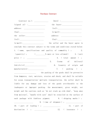 Purchase Contract