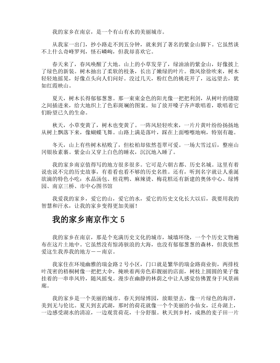 我的家乡南京作文_第3页