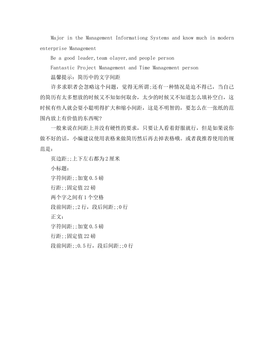 IT咨询师英文简历模板_第2页