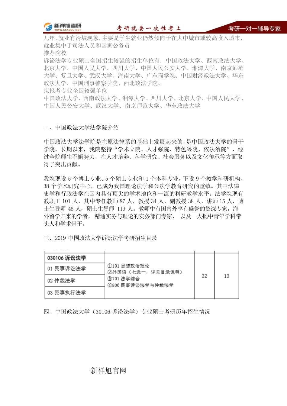 2020-2021中国政法大学诉讼法学考研参考书、招生目录、经验复试分数线_第2页