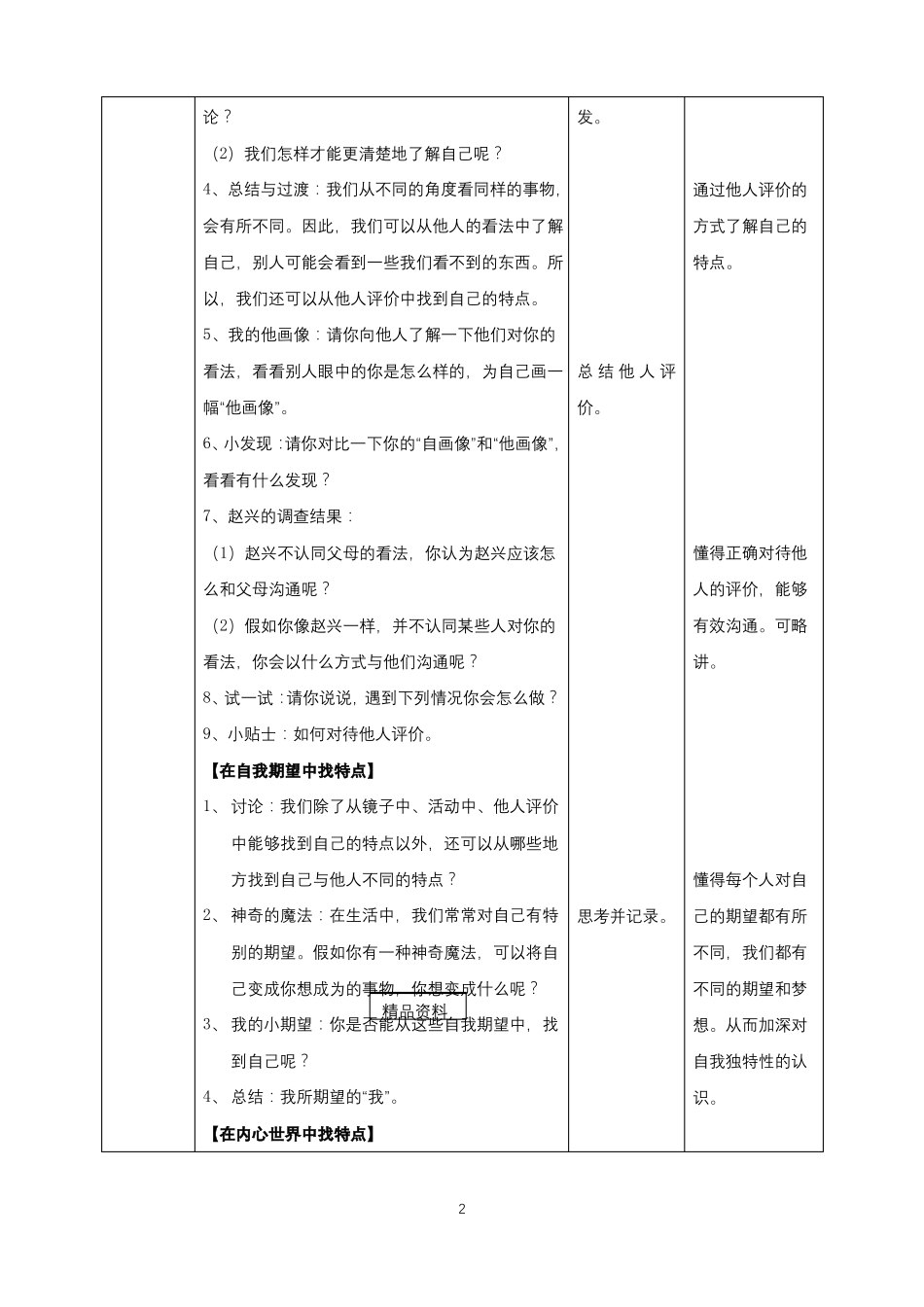 2022022学年道德与法治三年级下册-部编版全册教学设计教案表格式_第2页
