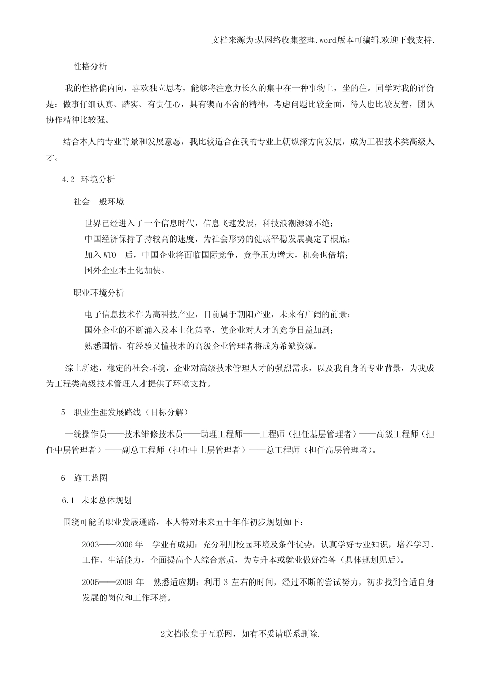 【技术】大学生李响的终身职业生涯发展规划书一 _第2页