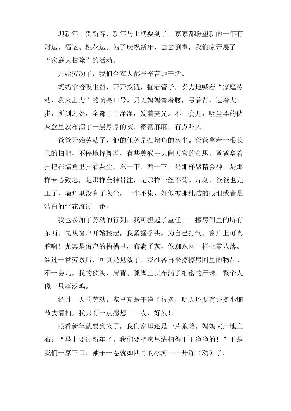家庭大扫除作文小学_第2页