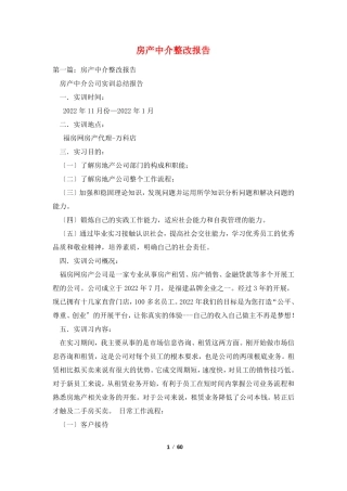 房产中介整改报告