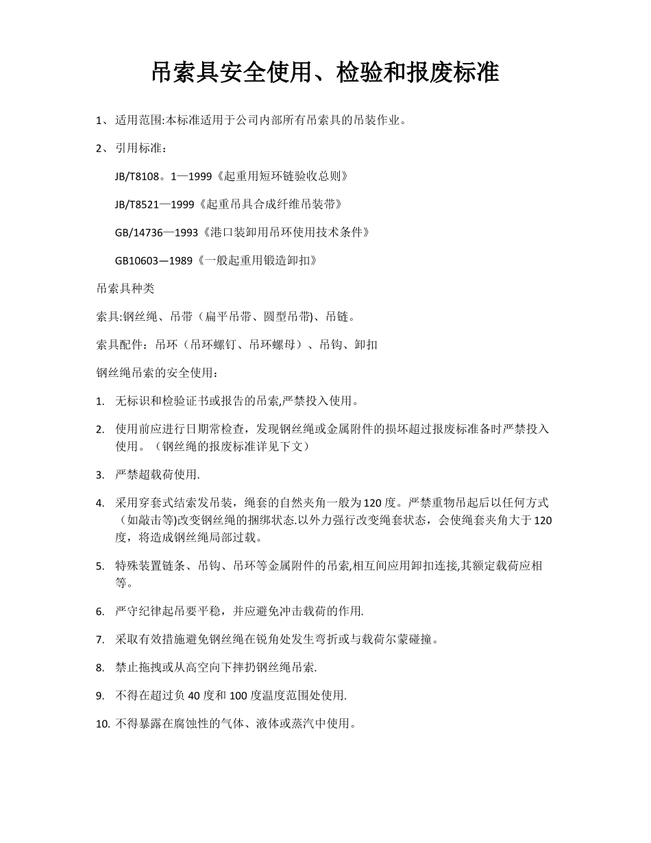 吊带的安全使用检验报废_第1页