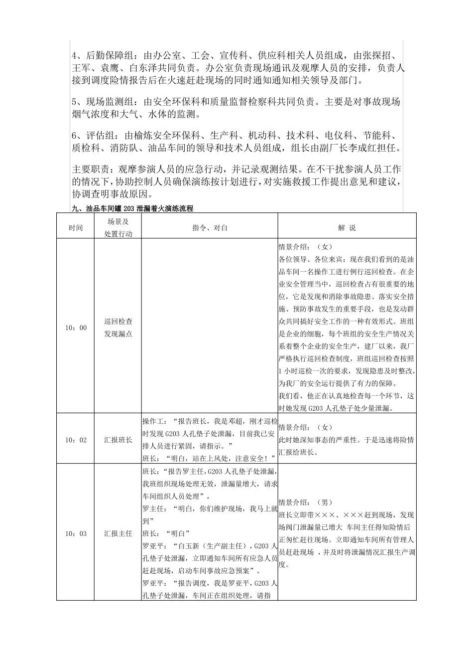 油品车间柴油罐火灾事故演练方案_第3页
