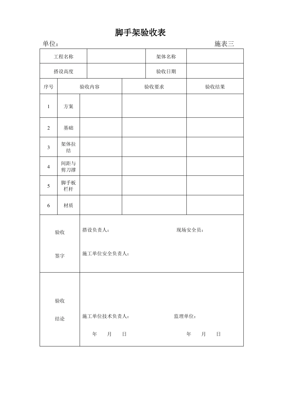 冷库制冷施工安全标准化管理台帐表格_第3页