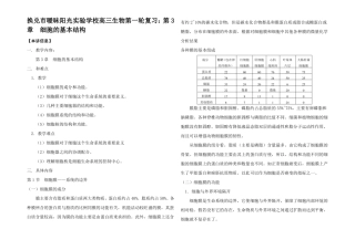 高三生物第一轮复习细胞的基本结构