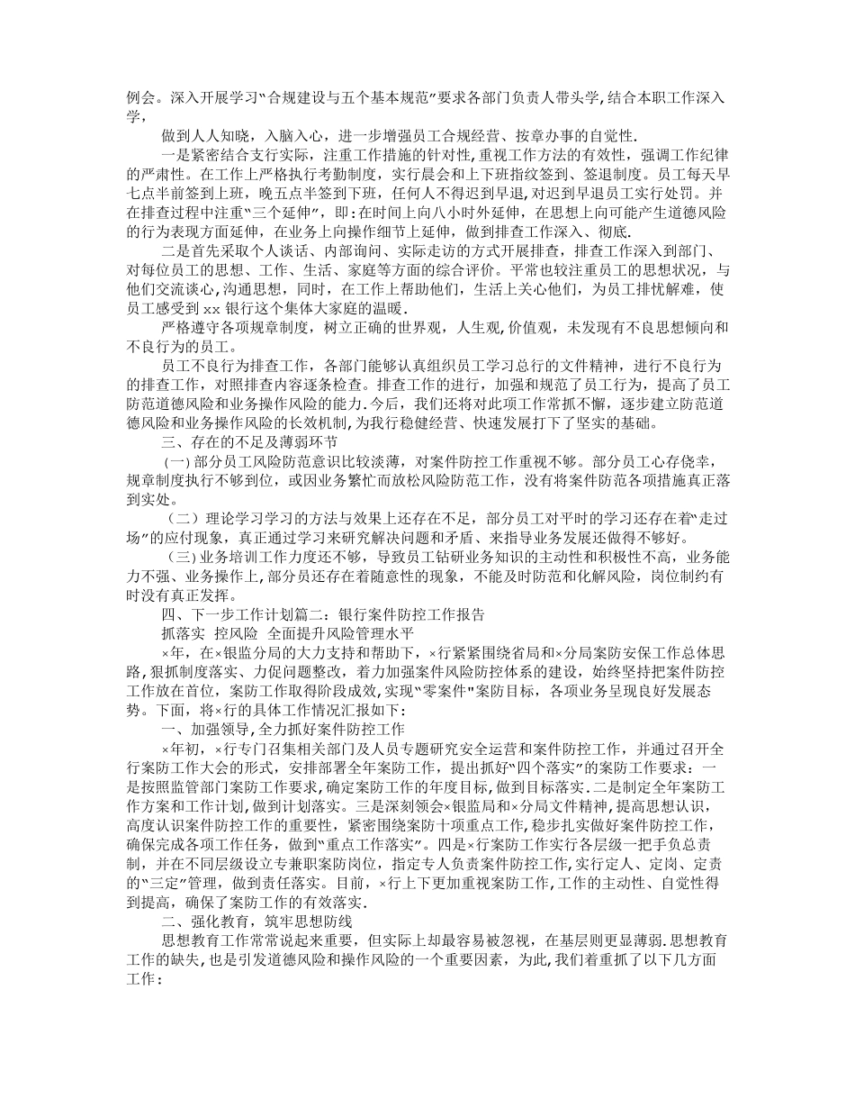 银行案件风险防控工作计划总结_第2页