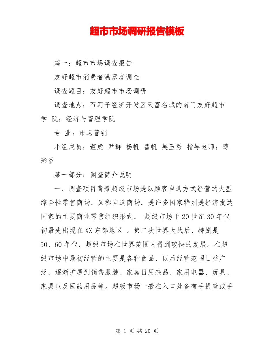 超场调研报告模板_第1页