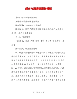 超场调研报告模板