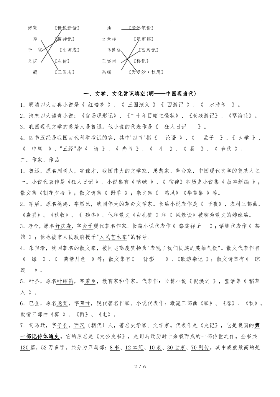 2017年小学语文文学常识荟萃_第2页