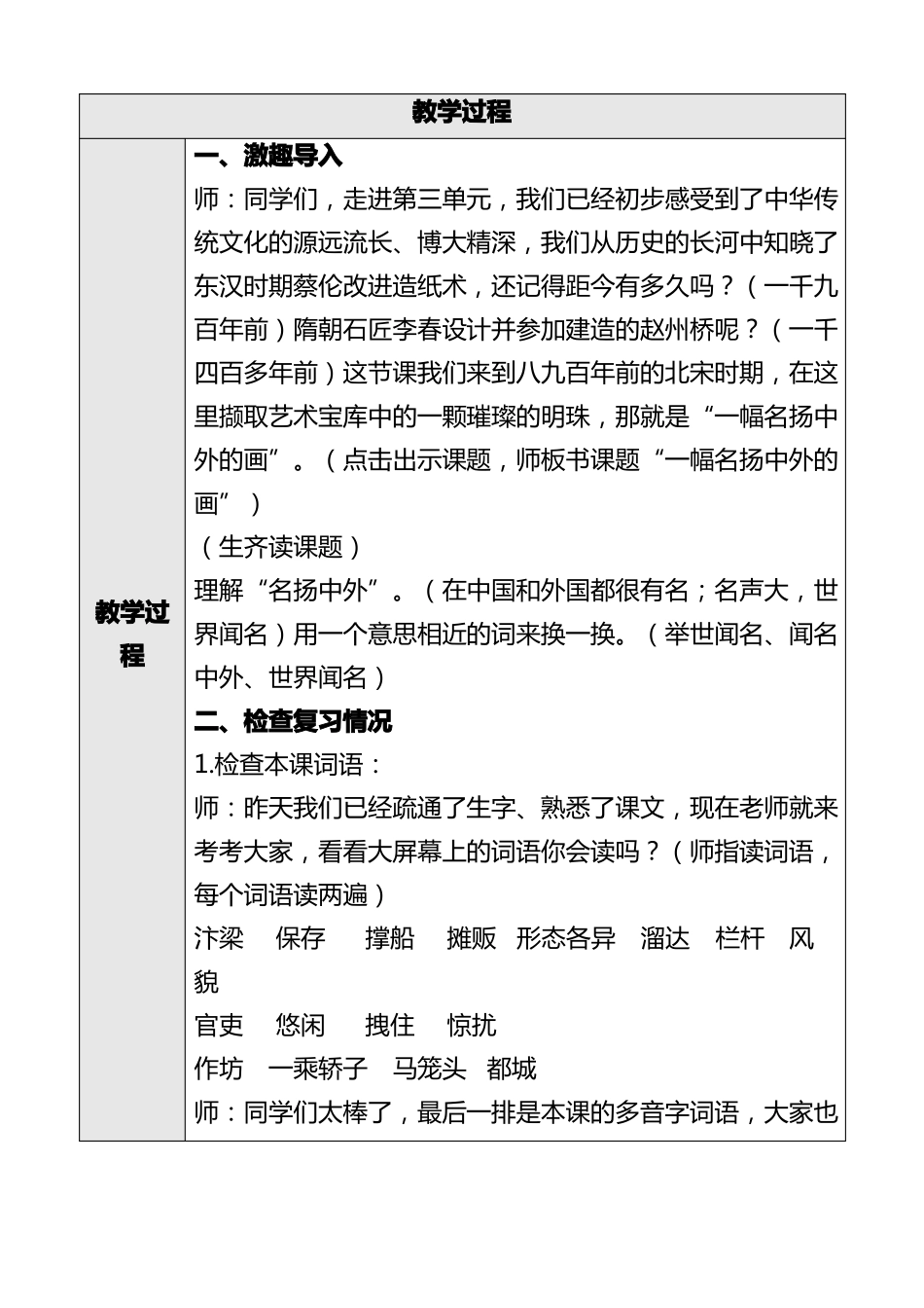 人教部编版小学三年级语文下册一幅名扬中外的画第二课时优质课教案_第2页