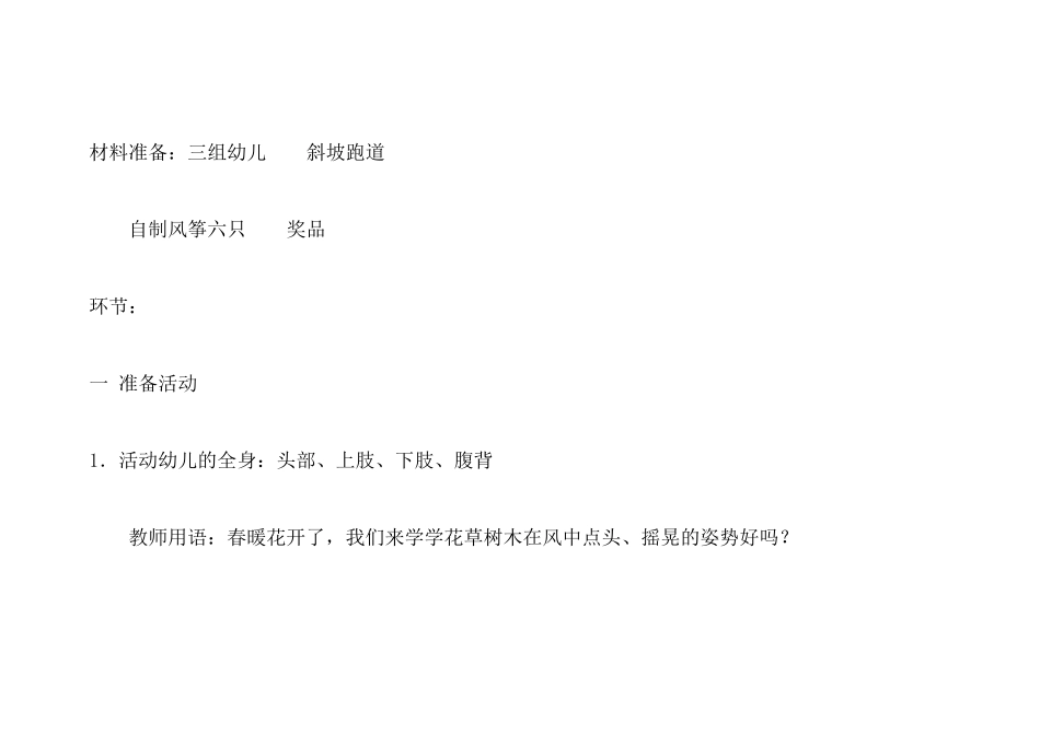 幼儿园大班体育放风筝教案_第3页