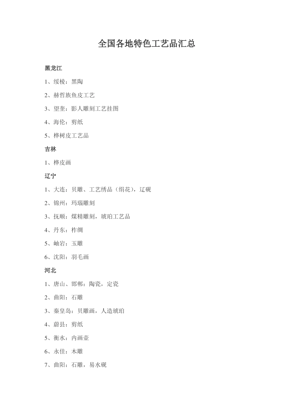 全国各地工艺品汇总_第1页