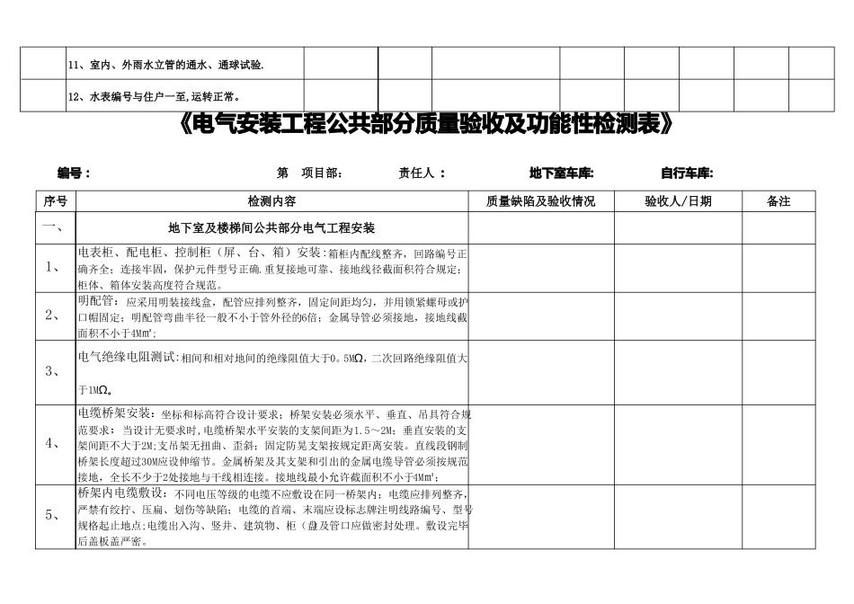 安装工程水电功能性检测内容表_第3页