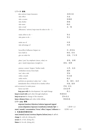 英语常见词组搭配