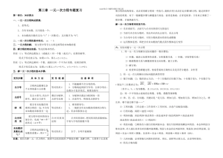 七年级数学一元一次方程专题复习