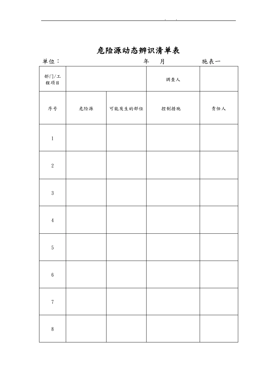 冷库制冷施工安全标准化管理台帐表格模板_第2页